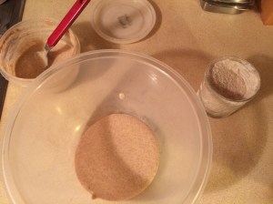 Sourdough throw-away bulked up with more wholewheat flour and water